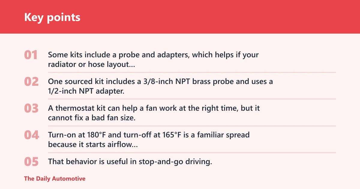 Key points: Thermostat kit: best for automatic control