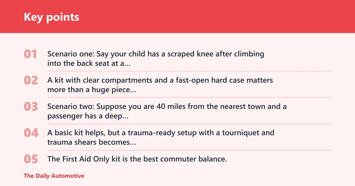 Key points: Which car first aid kit fits your driving life?