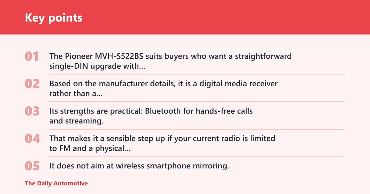 Key points: Pioneer SPH-DA160DAB: best for value touchscreen upgrades