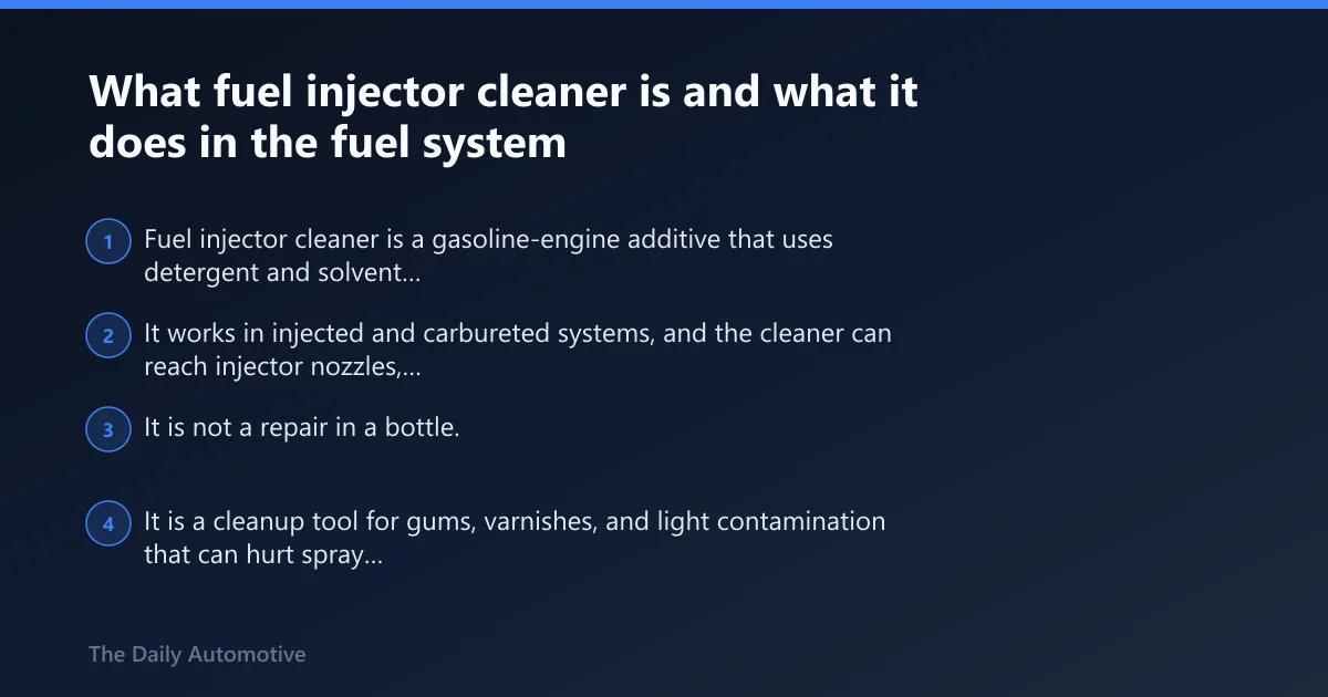Steps: What fuel injector cleaner is and what it does in the fuel system