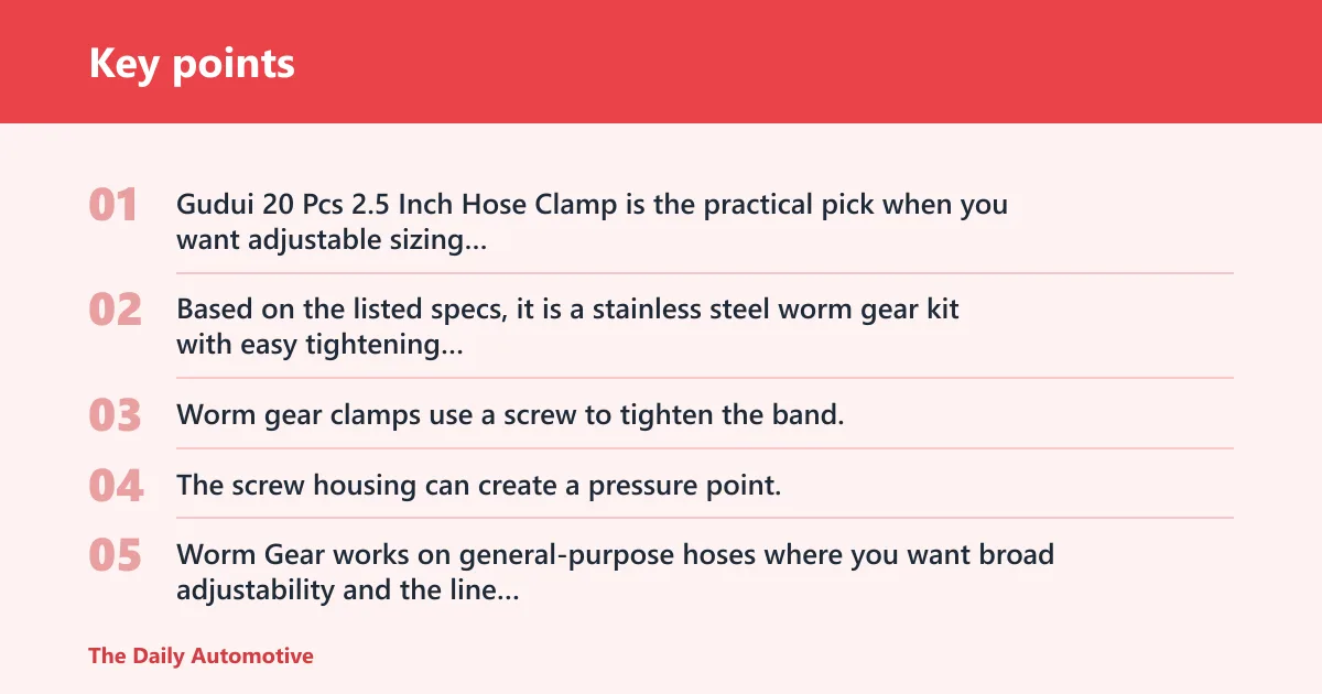 Key points: Worm gear hose clamp: best for easy adjustment