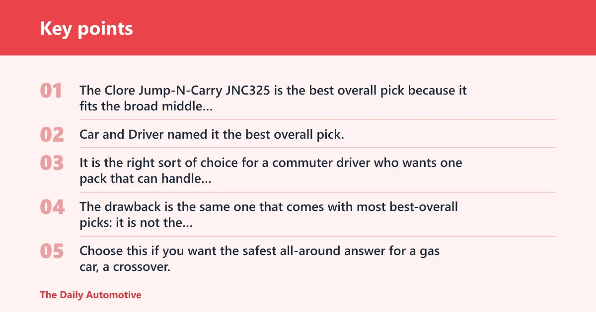 Key points: Clore Jump-N-Carry JNC325: best overall