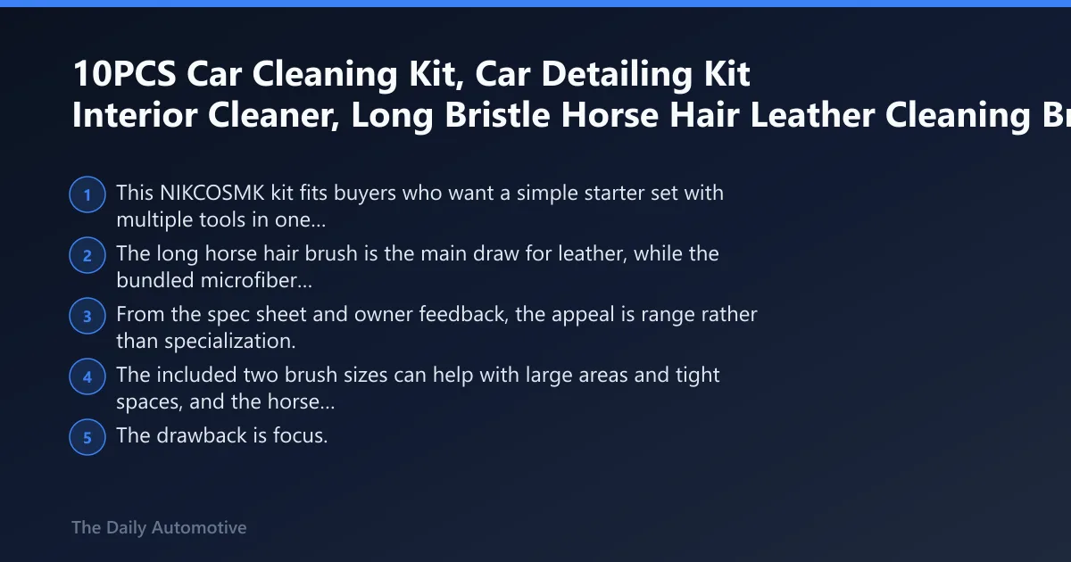 Steps: 10PCS Car Cleaning Kit, Car Detailing Kit Interior Cleaner, Long Bristle Horse Hair Leather Cleaning Brush, Car Detailing Brushes, Microfiber Cloth & Applicator, Car Cleaning Supplies for Interior: best for budget buyers