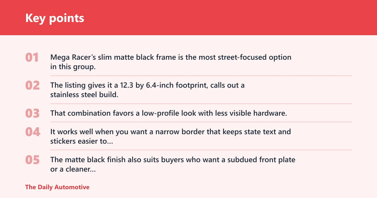 Key points: Mega Racer matte black frame: best for a slim look