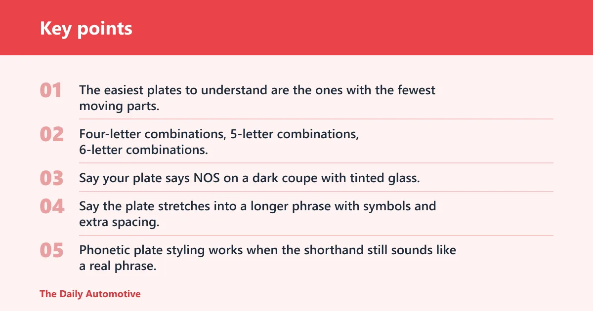 Key points: What makes a fast-car plate work