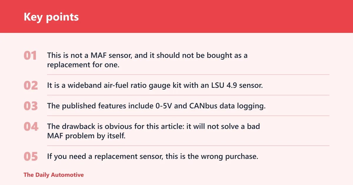Key points: wait wit 30-0300 AFR wideband kit: best for diagnosis, not replacement
