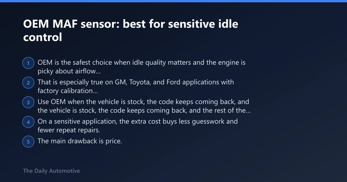Steps: OEM MAF sensor: best for sensitive idle control