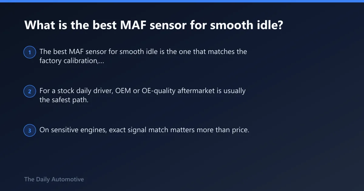 Steps: What is the best MAF sensor for smooth idle?