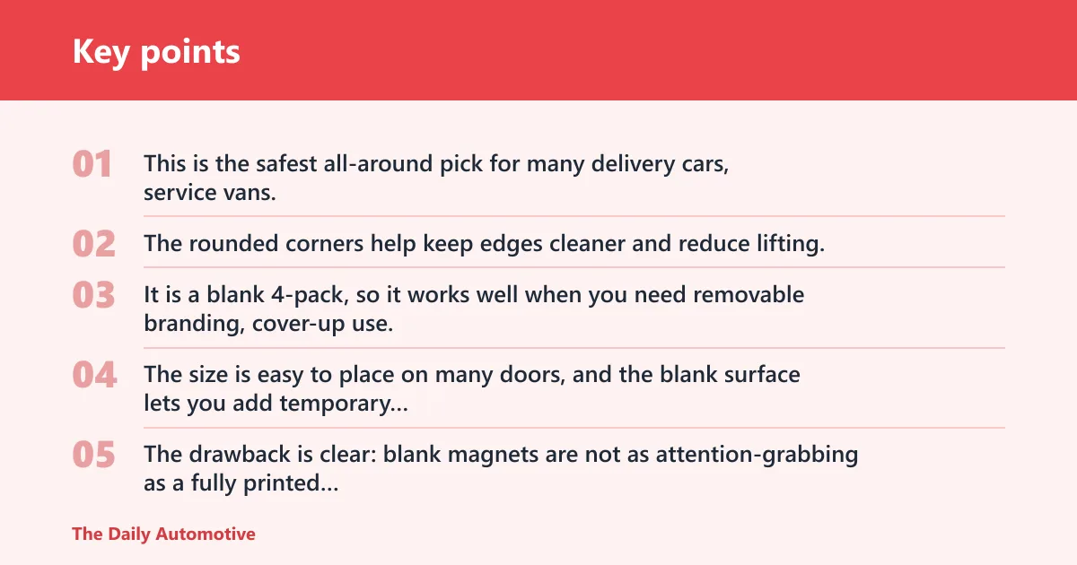 Key points: BrandMag 30 mil: best for daily delivery routes