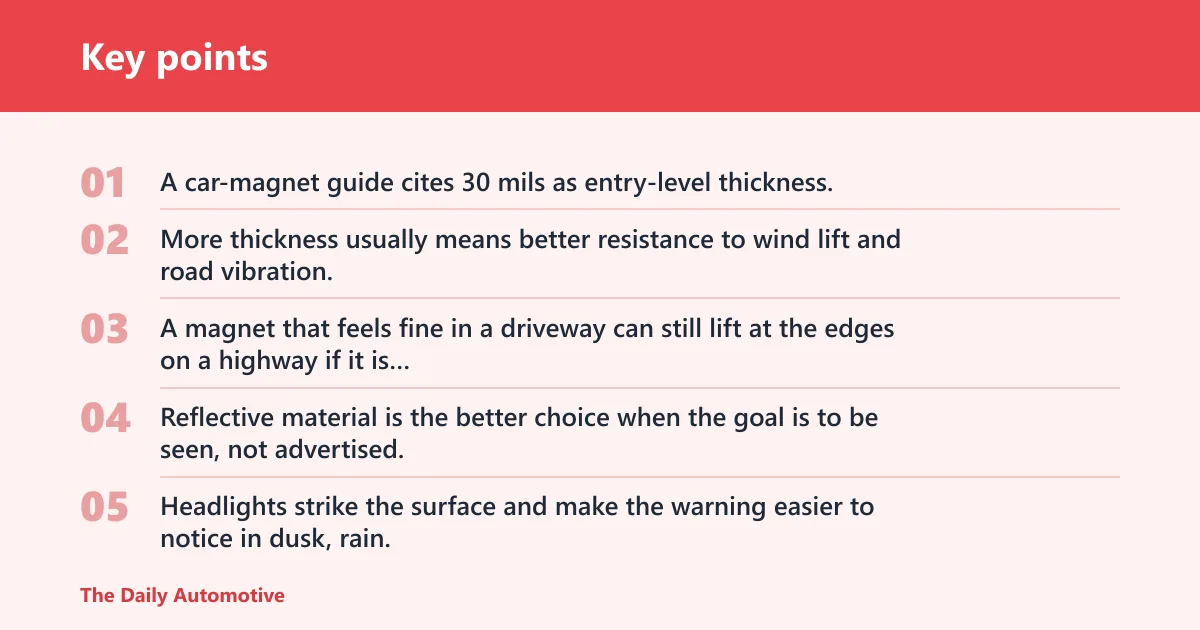 Key points: Car magnet decision matrix