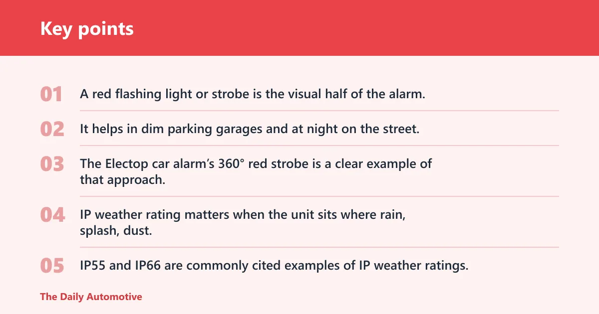 Key points: Motion sensor light and alarm features