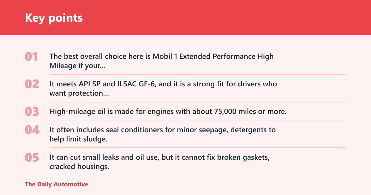 Key points: What is the best motor oil for high-mileage cars?