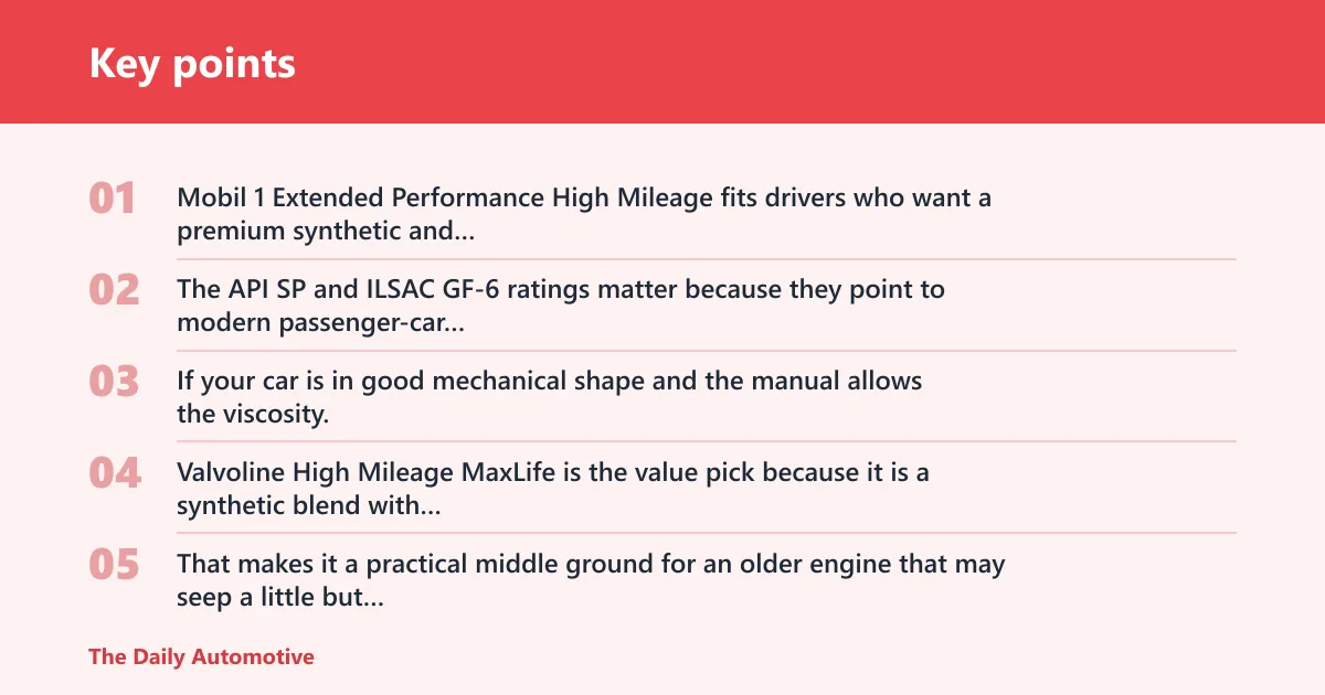 Key points: Which oil fits your engine?