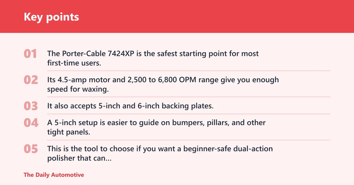 Key points: PORTER-CABLE 7424XP: best for beginners