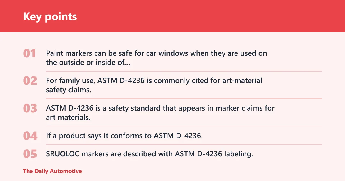 Key points: Are paint markers safe for car windows?