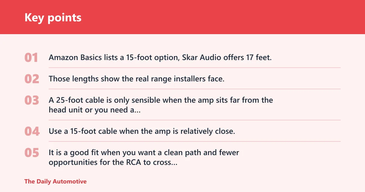 Key points: What length RCA cable do I need for my car amplifier?