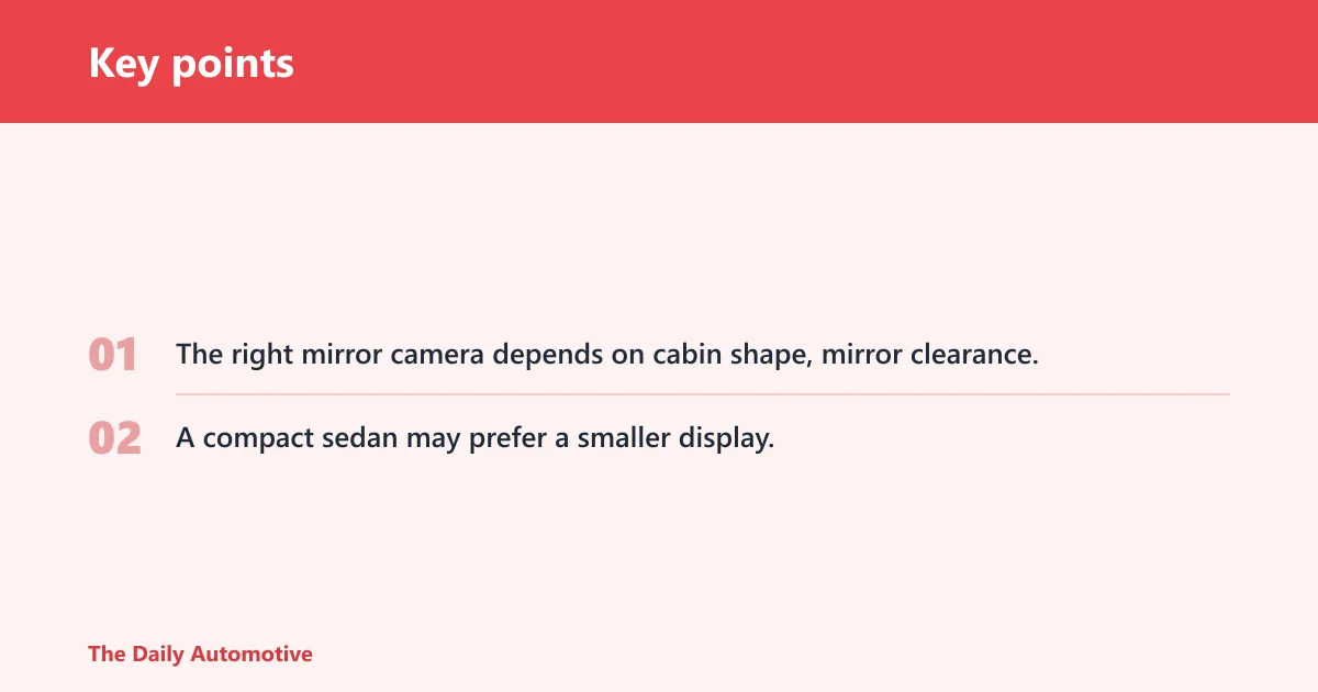 Key points: Which mirror camera fits your car?