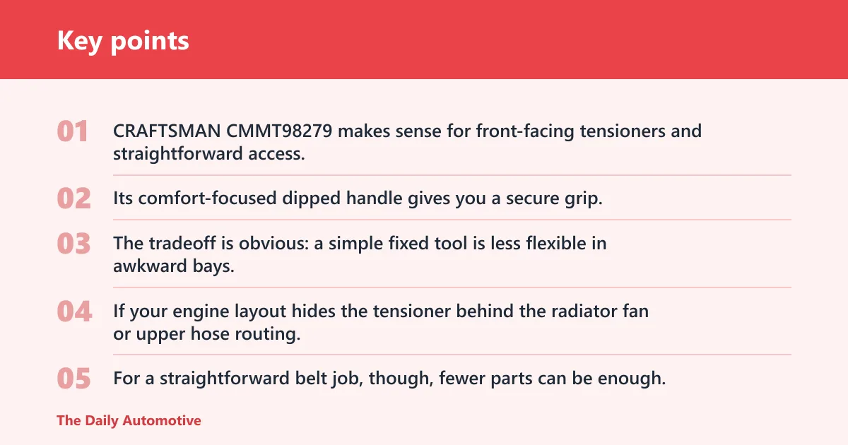 Key points: Compact fixed-handle kit: best for simple tensioners