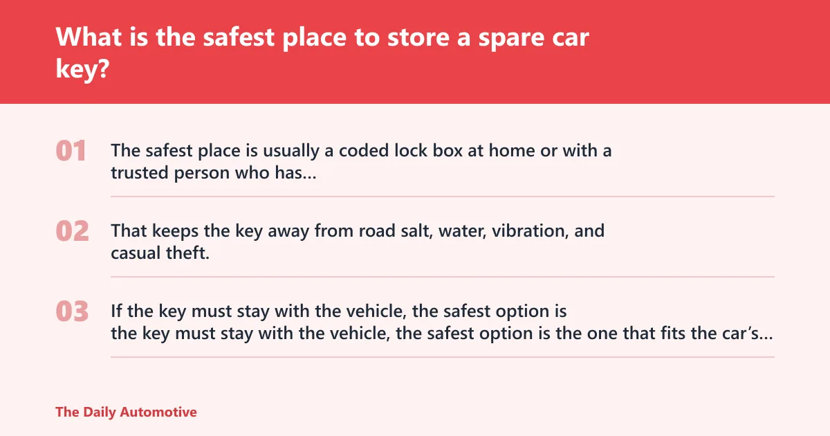 Steps: What is the safest place to store a spare car key?
