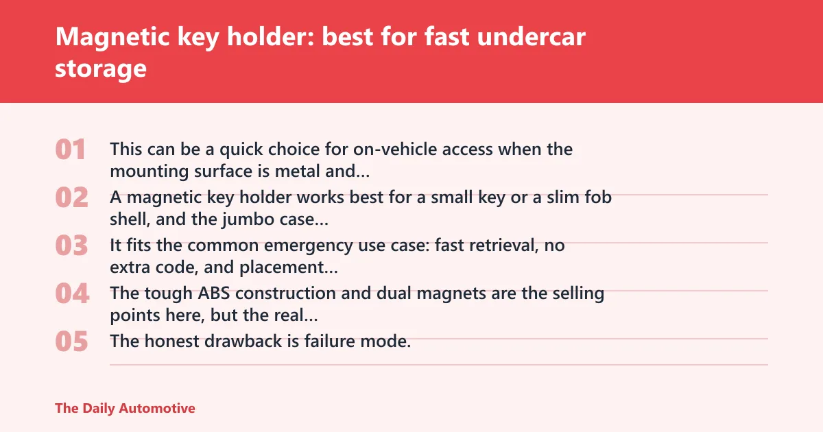 Steps: Magnetic key holder: best for fast undercar storage
