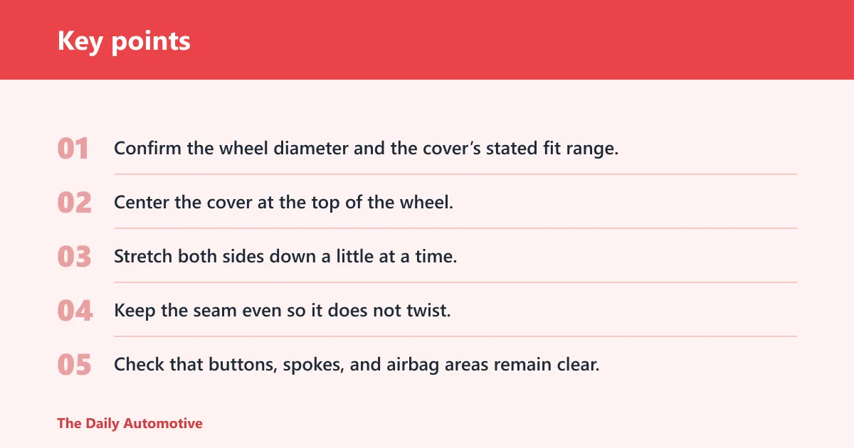 Key points: What is the best way to put on a steering wheel cover?