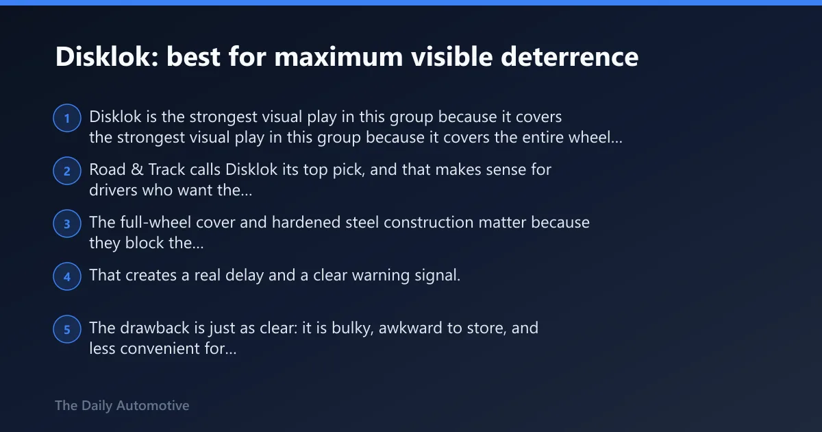 Steps: Disklok: best for maximum visible deterrence