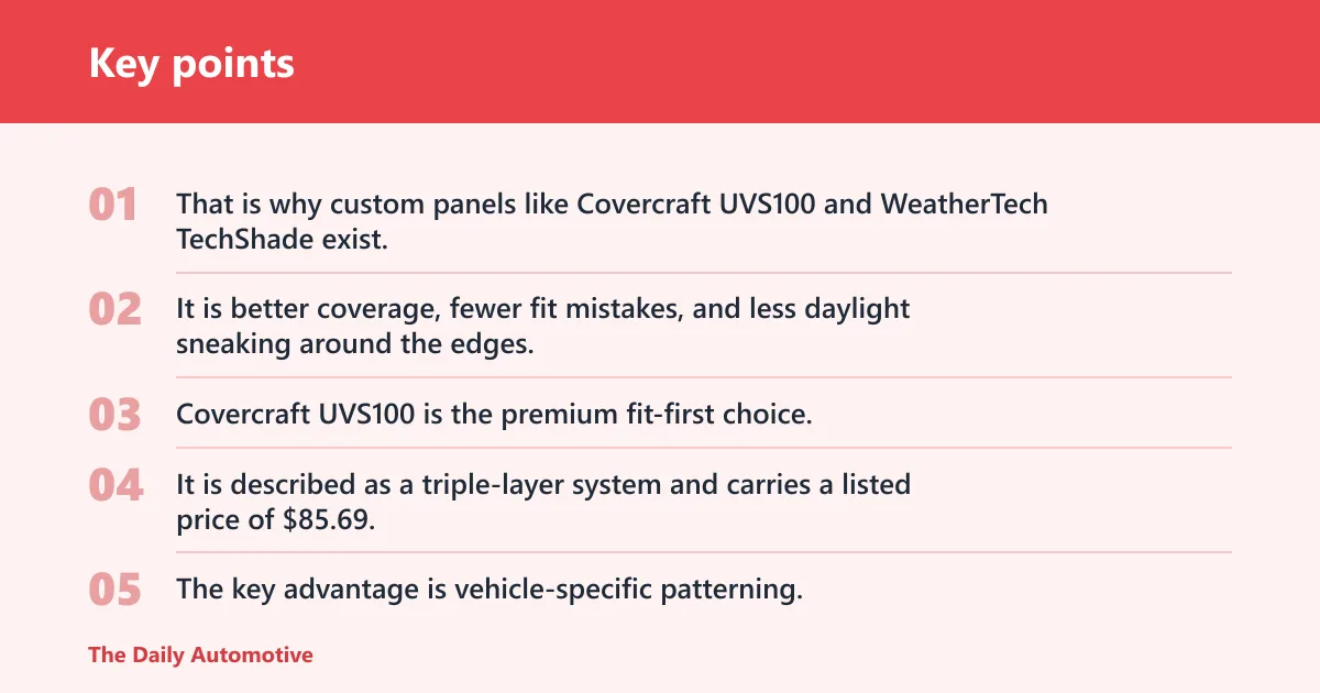 Key points: Are custom-fit sunshades better than universal ones?