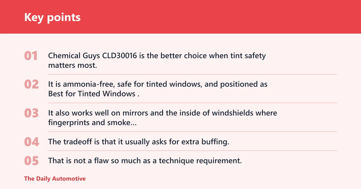 Key points: Which cleaner is best for tinted windows?