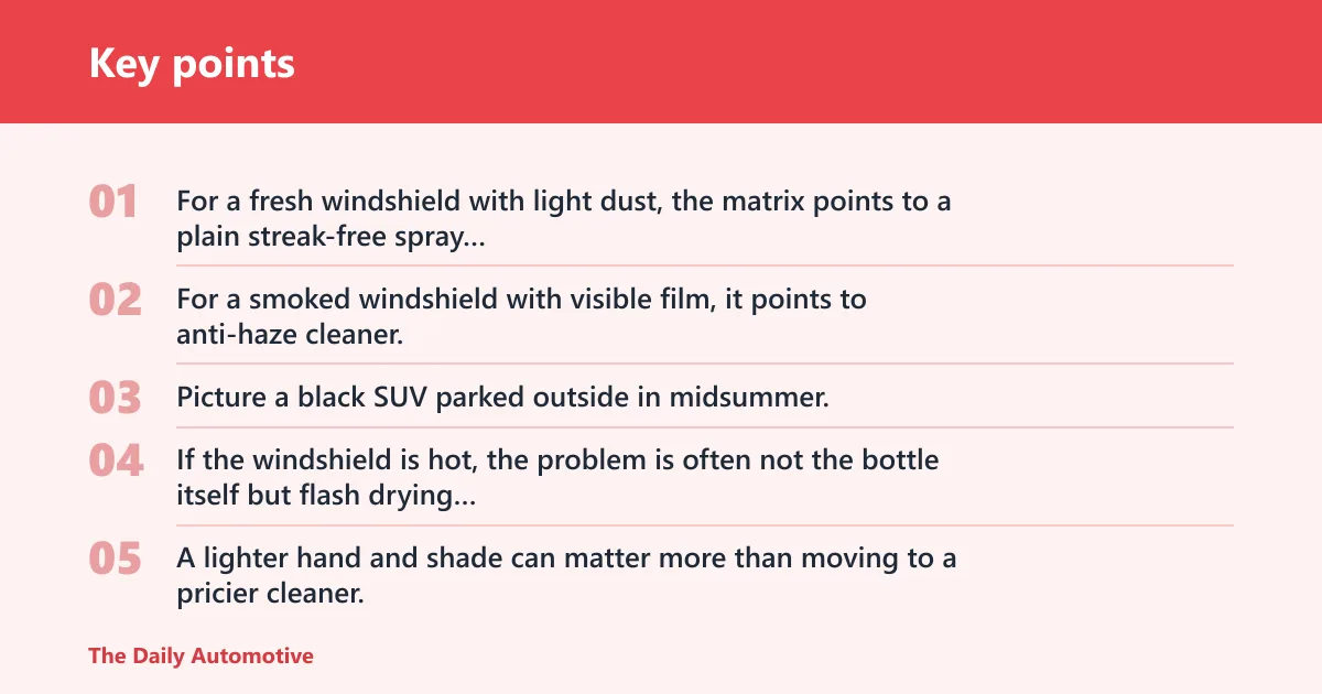 Key points: Decision matrix for car windows
