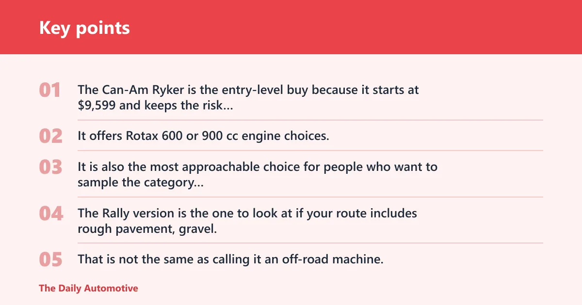 Key points: Best for the money, touring, performance, style, and easy entry