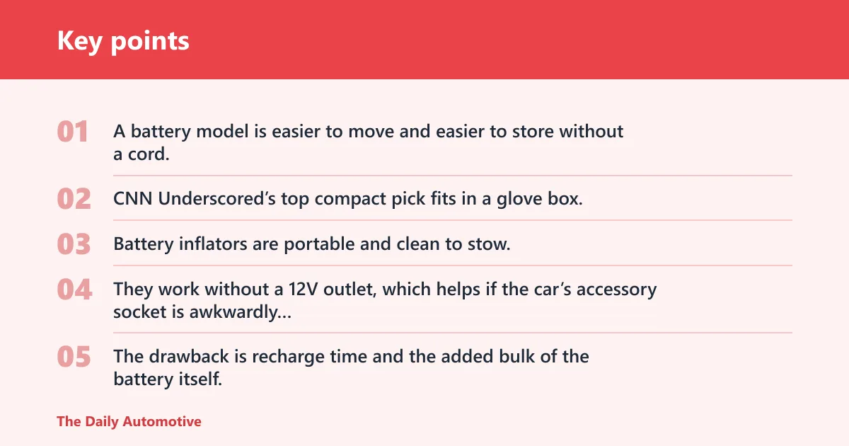 Key points: Battery or 12V inflator: which is better?