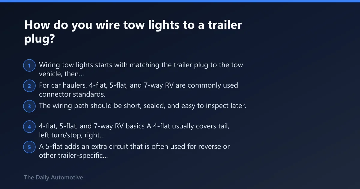 Steps: How do you wire tow lights to a trailer plug?