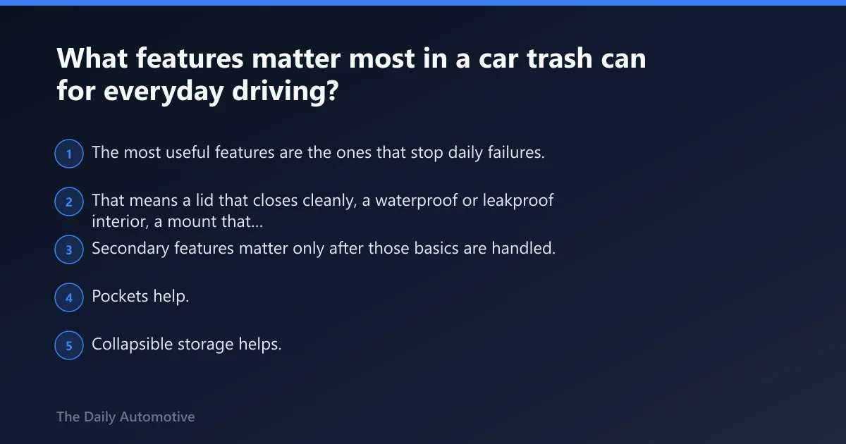 Steps: What features matter most in a car trash can for everyday driving?