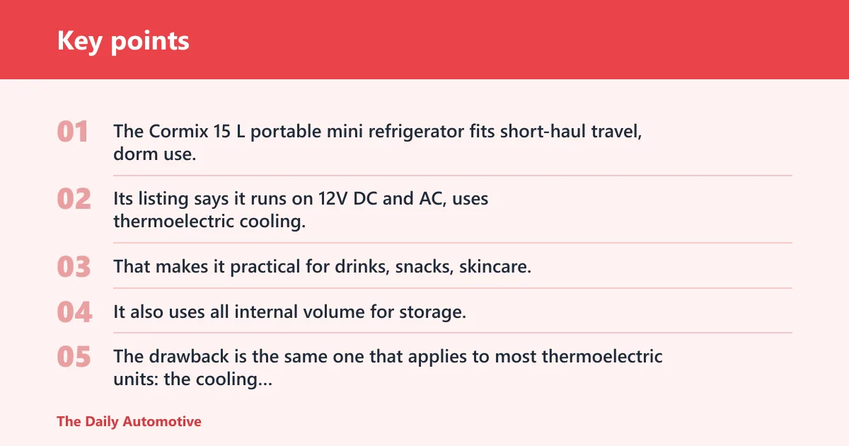 Key points: Portable mini fridge: best for long trips