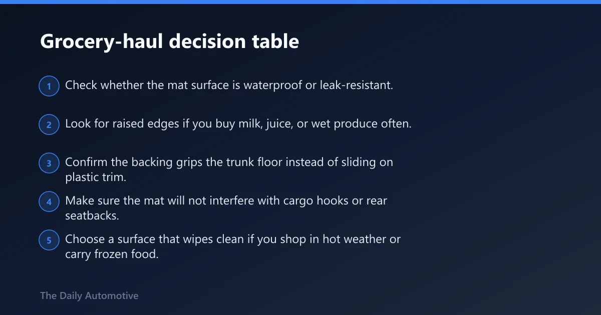 Steps: Grocery-haul decision table