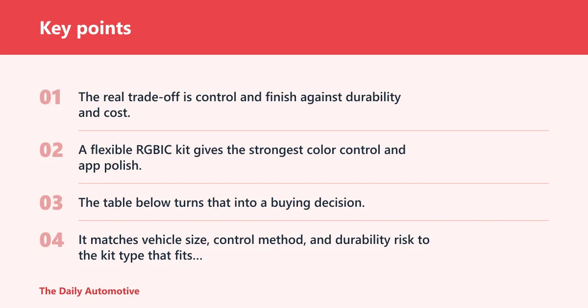 Key points: Quick comparison