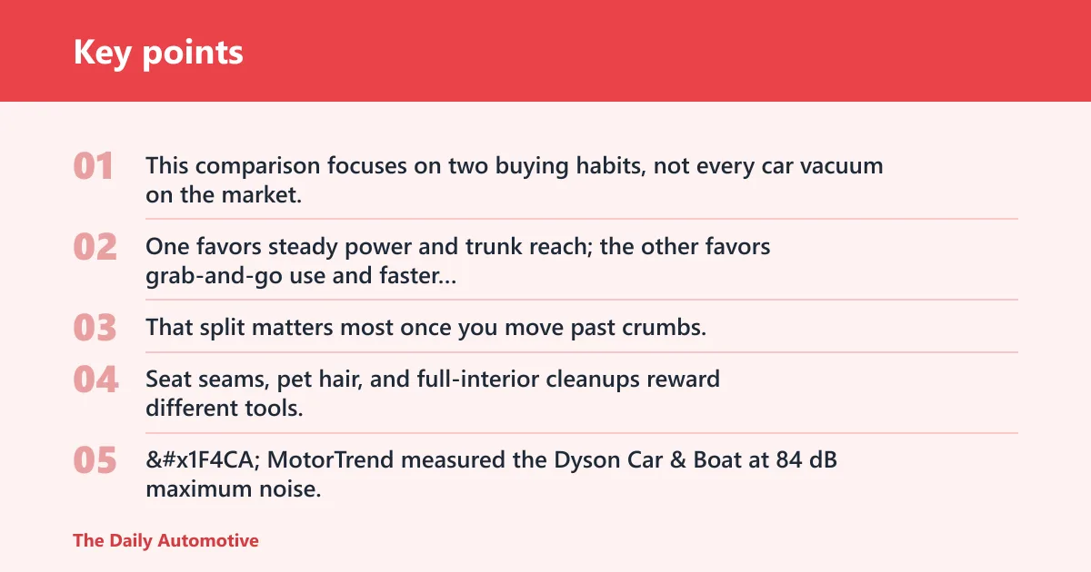 Key points: Quick comparison