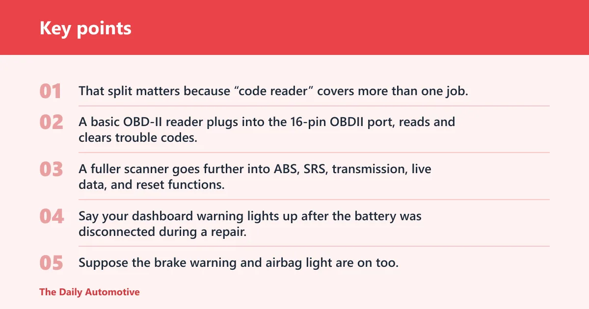 Key points: What is the best vehicle code reader for a DIY driver?