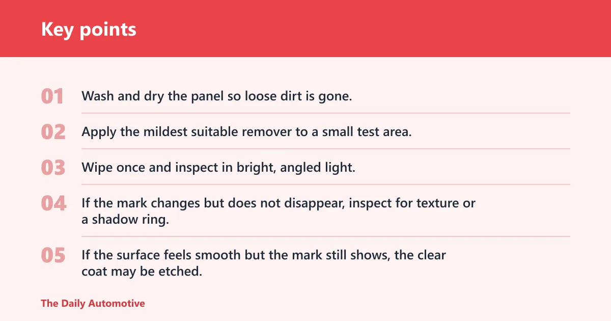 Key points: What if the spots are etched?