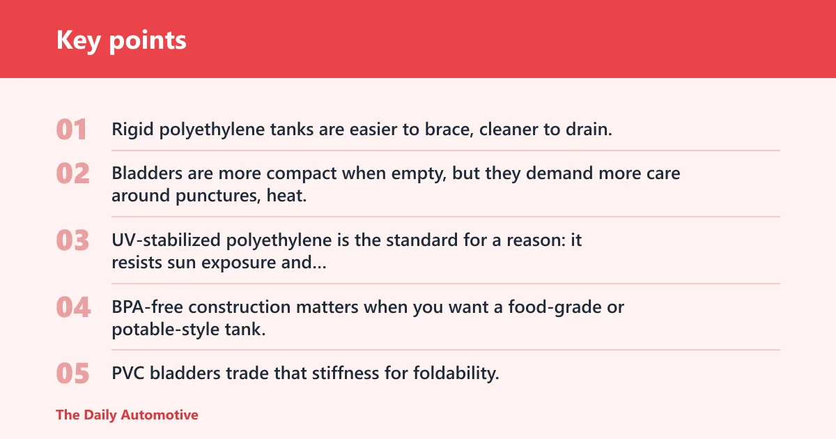Key points: How do you choose between rigid and bladder tanks?