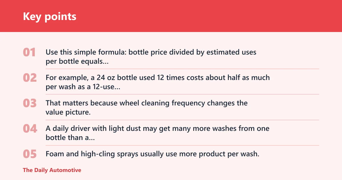Key points: Wheel cleaner decision matrix