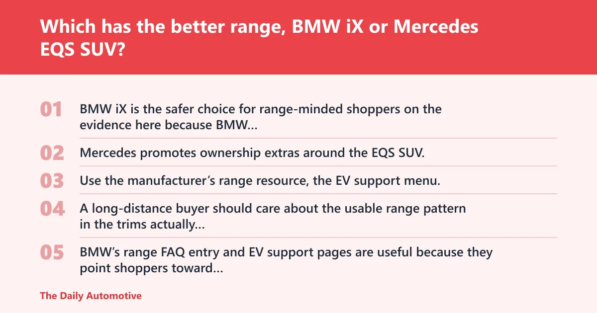 Steps: Which has the better range, BMW iX or Mercedes EQS SUV?