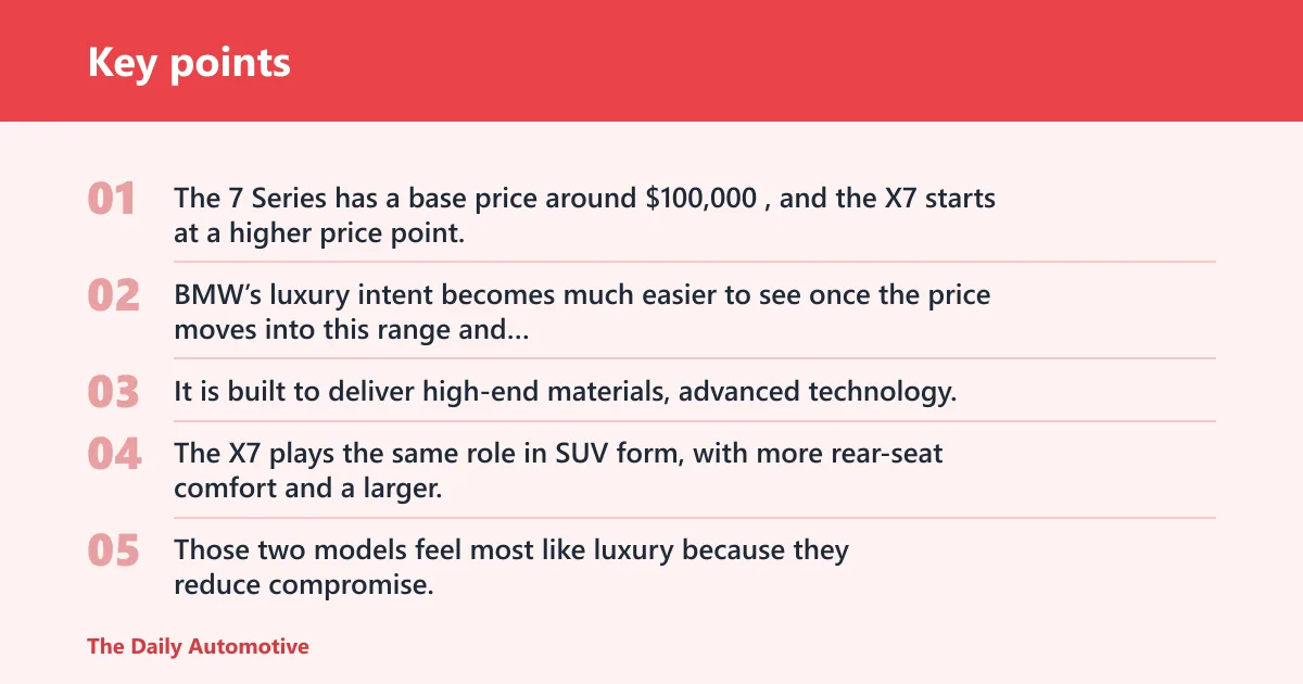 Key points: Which BMW models feel most luxurious?