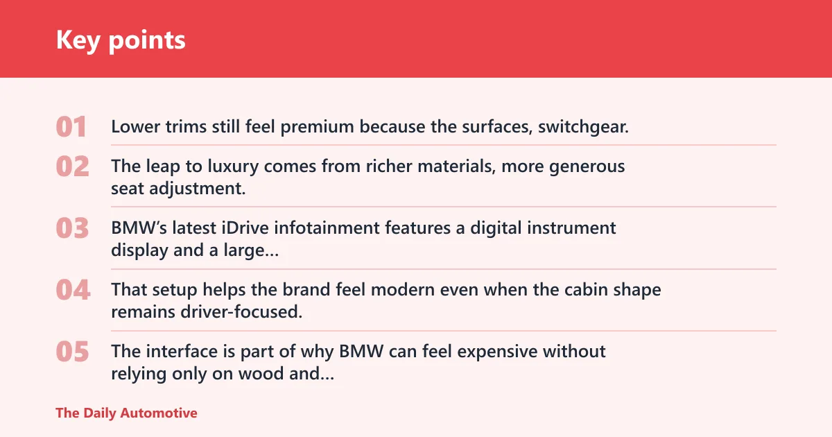 Key points: Do BMW interiors feel luxurious?
