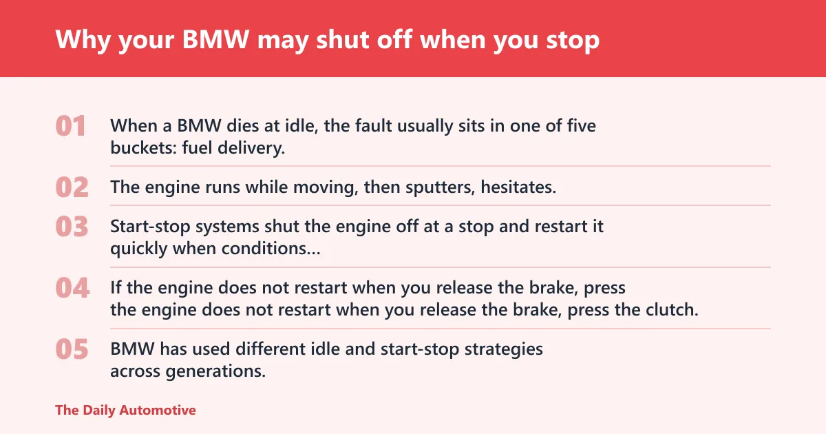 Steps: Why your BMW may shut off when you stop