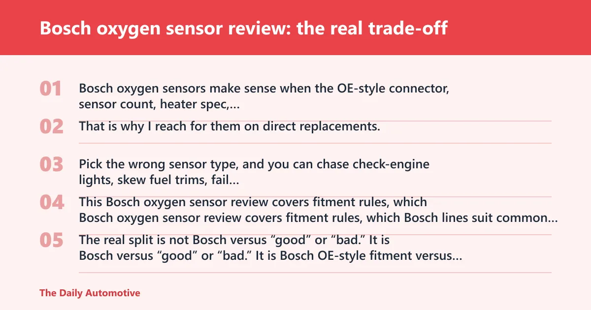 Steps: Bosch oxygen sensor review: the real trade-off