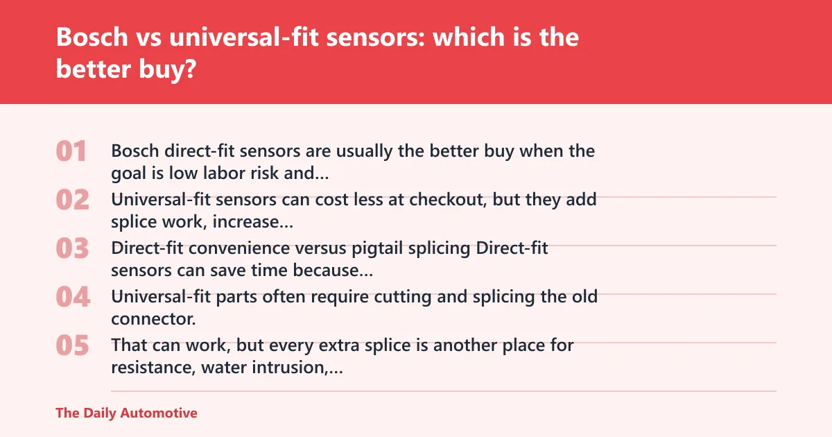 Steps: Bosch vs universal-fit sensors: which is the better buy?