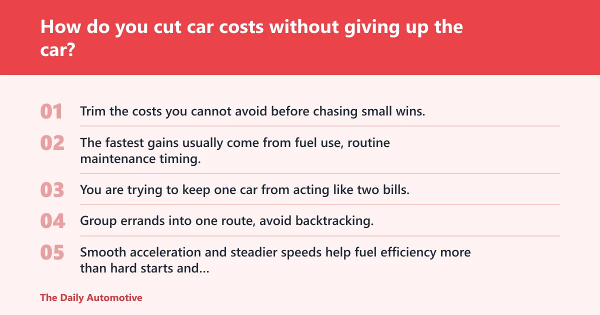 Steps: How do you cut car costs without giving up the car?