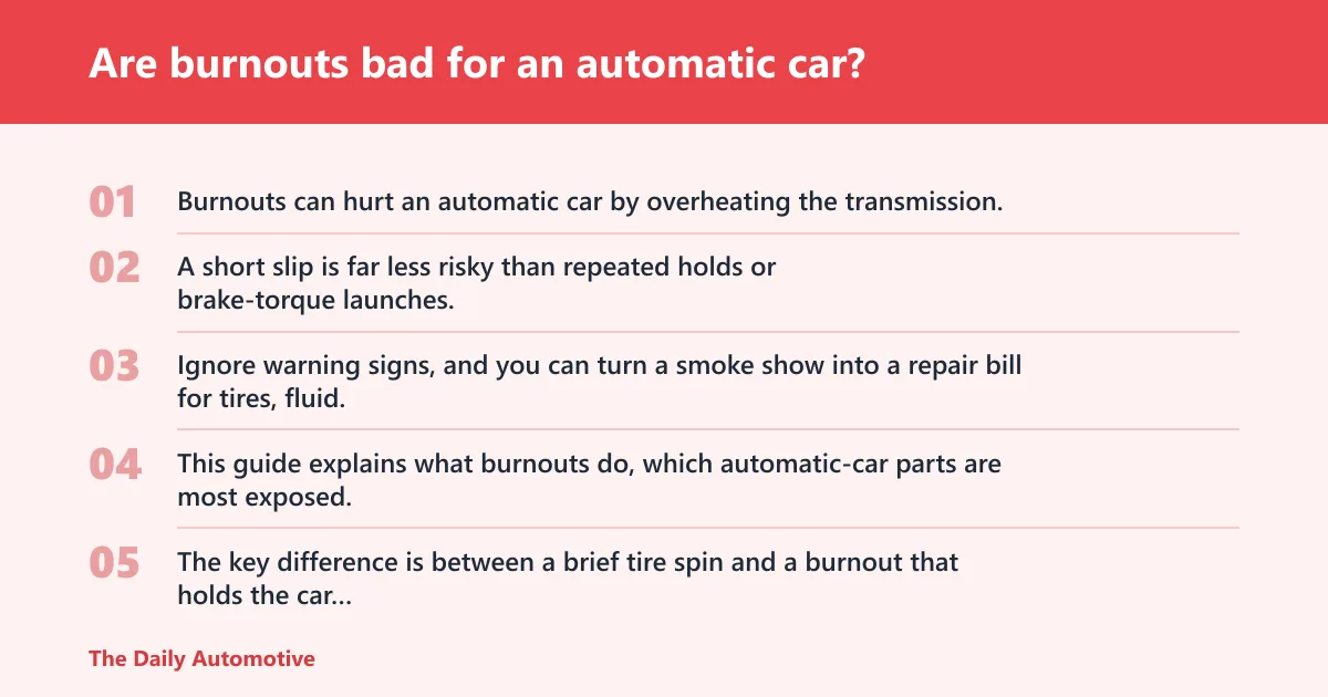 Steps: Are burnouts bad for an automatic car?