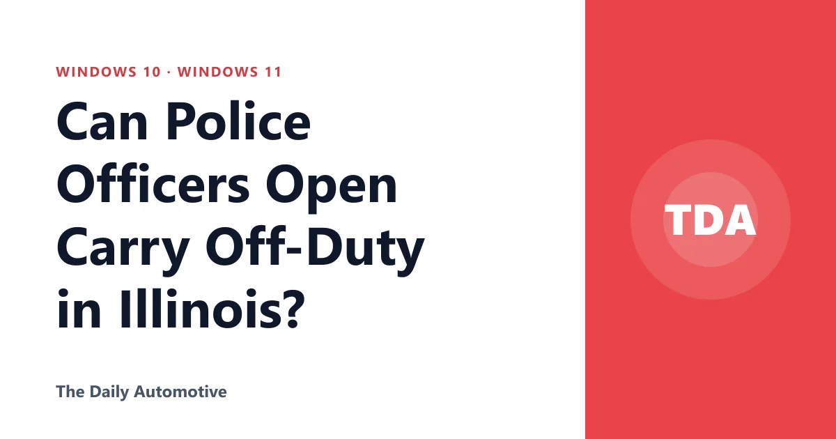 Can Police Officers Open Carry Off-Duty in Illinois?